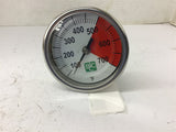 TN3.X0393 3" x8" x 1/2" R Air Pressure Gauge