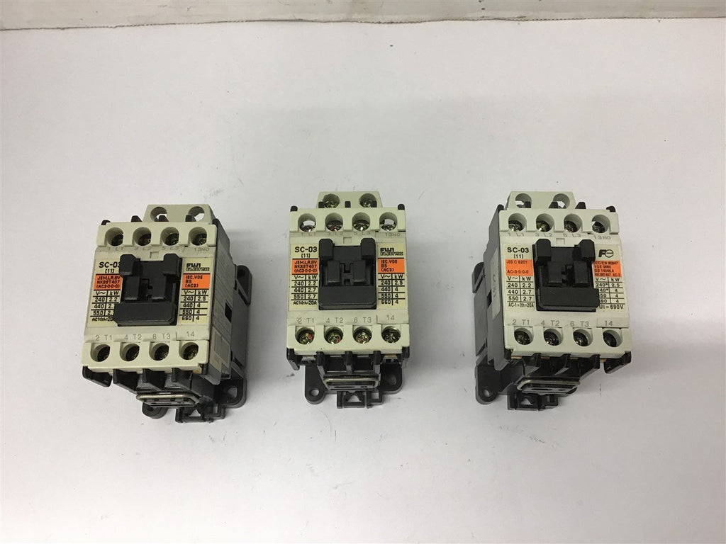 Fuji SC-03 Contactor 20 Amp Lot Of 3