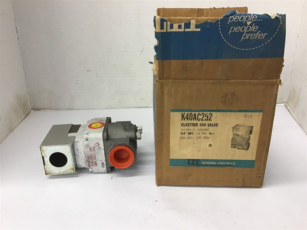 ITT K40AC252 Electric Gas Valve w/ Conduit Housing 3/4" NPT 1/2 PSI 120V