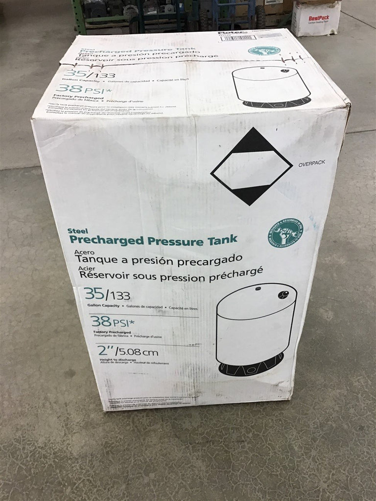 Flotec FP7120 Steel Pre-Charged Pressure Tank 38 PSI 35 Gallon