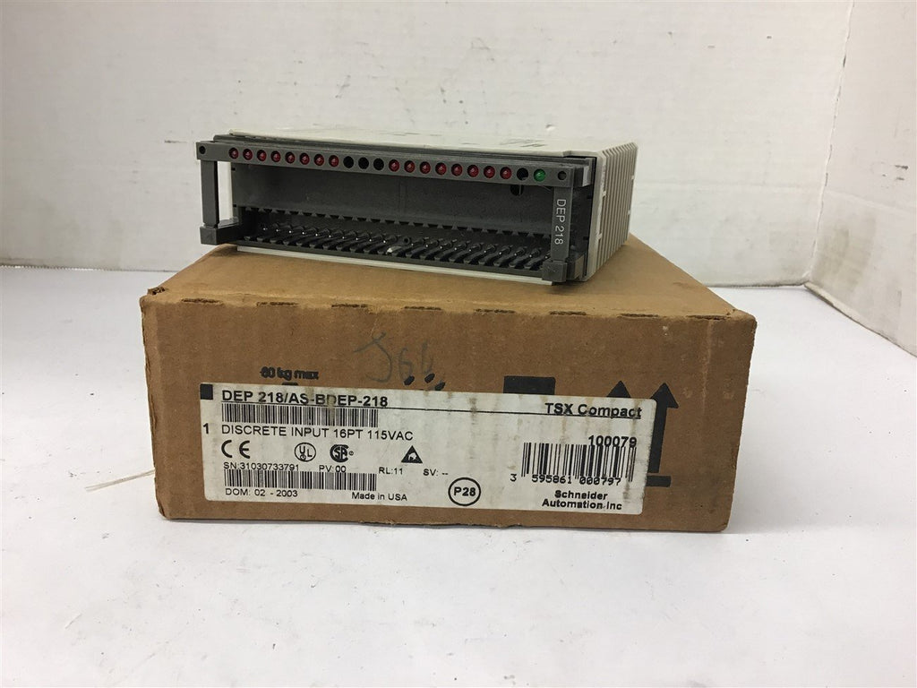 Schneider TSX Compact DEP 218/AS-BDEP-218 Discrete Input Module 16PT 115 VAC