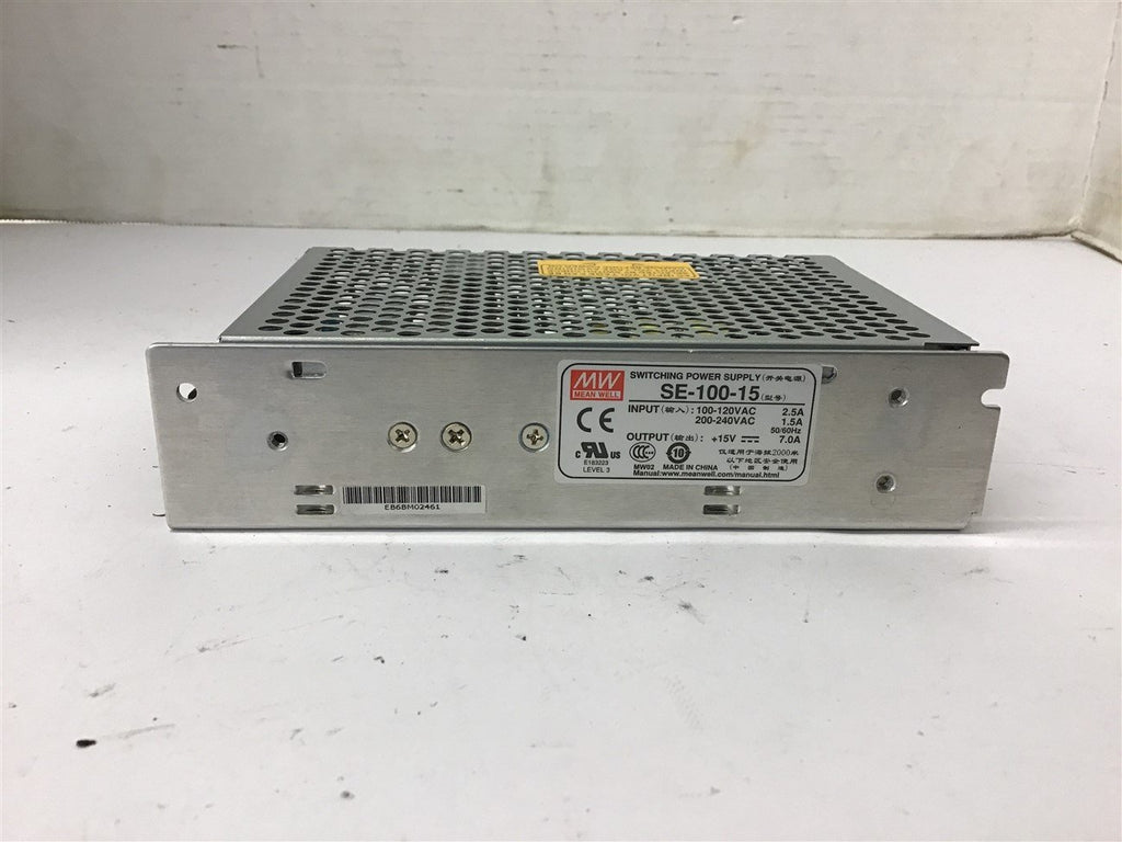 Mean Well SE-100-15 Power Supply 100-120 Vac Input