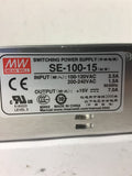 Mean Well SE-100-15 Power Supply 100-120 Vac Input