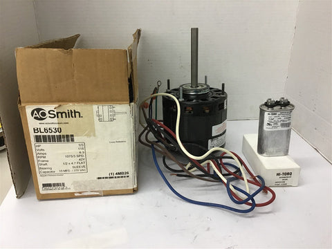 A.O. Smith BL6530 1/3 HP 115 Volts Blower Motor 6.3 Amps 1075 Rpm 3 Speed