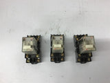 Omron MY2N 200-220 Vac Relay with Base Lot Of 3