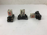 Omron MY2N 200-220 Vac Relay with Base Lot Of 3