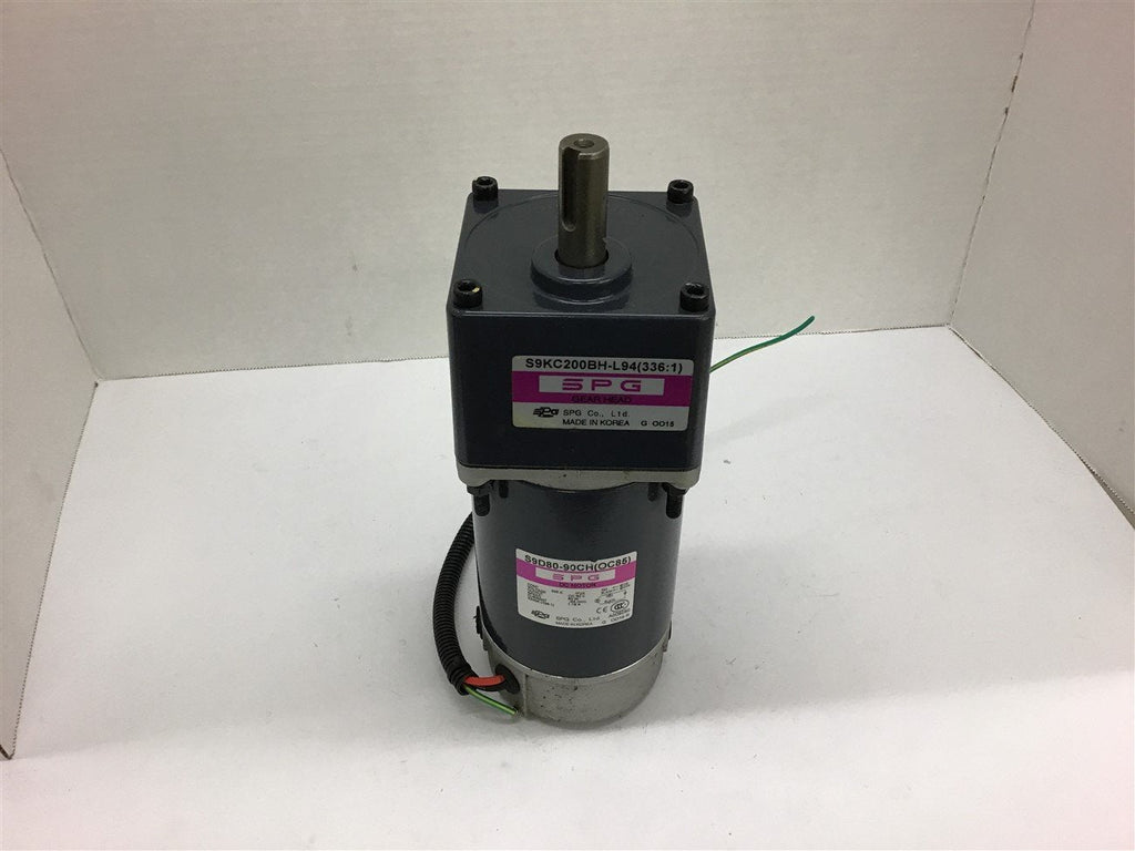 SPG S9D80-90CHOC85 DC Motor with SPG S9KC200BH-L94 Gear Head 336:1 Ratio 955RPM