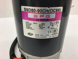 SPG S9D80-90CHOC85 DC Motor with SPG S9KC200BH-L94 Gear Head 336:1 Ratio 955RPM