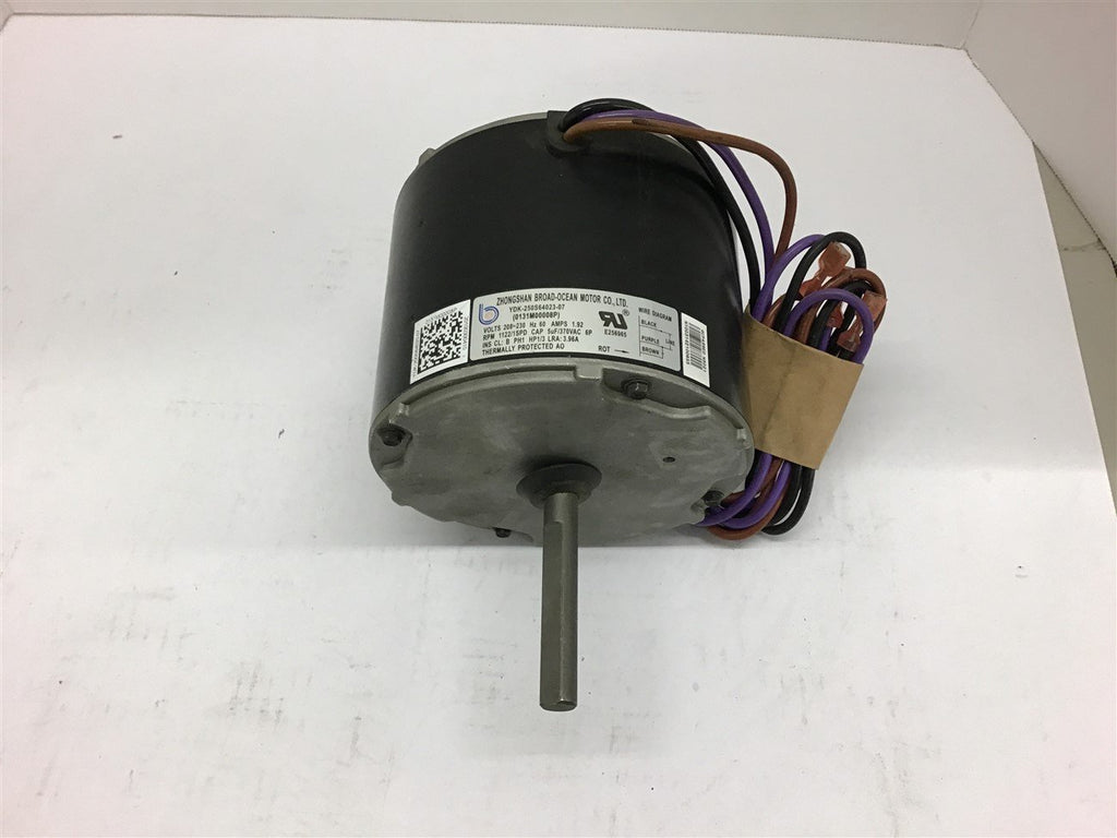 Zhongshan Broad-Ocean YDK-250S64023-07 Blower Motor 1/3HP 208-230V 1122/1SPDRPM