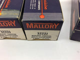 Mallory 3222J Non-Shorting Rotary Switch 2 CKT 2 POS Lot of 3