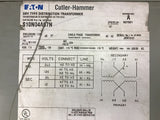 Eaton S10NO4A07N 7.5 KVA Transformer Single Phase 120 x 240 Pri 12/24 Sec Volts