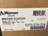 Warner Electric EM-50-10 Moor Clutch 90 Vdc 3600 Rpm 20 Wats 48Y-56C Frame