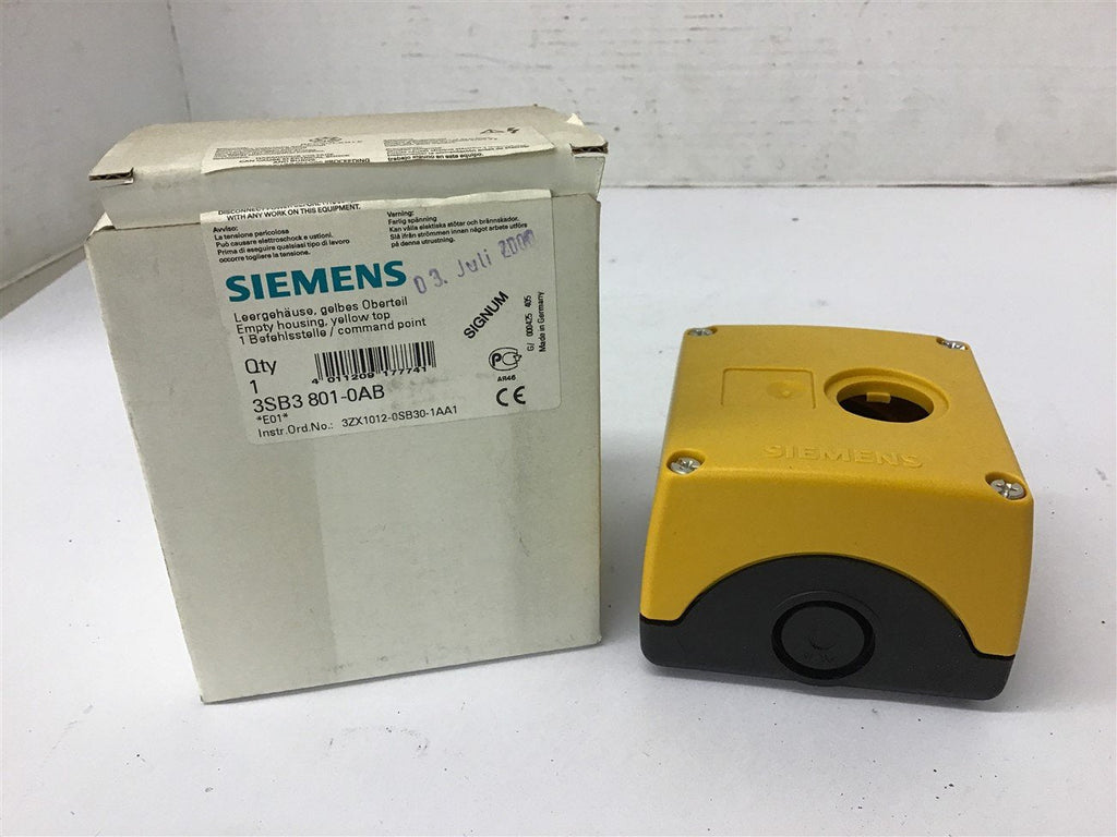 Siemens 3SB3 801-0AB Empty Housing