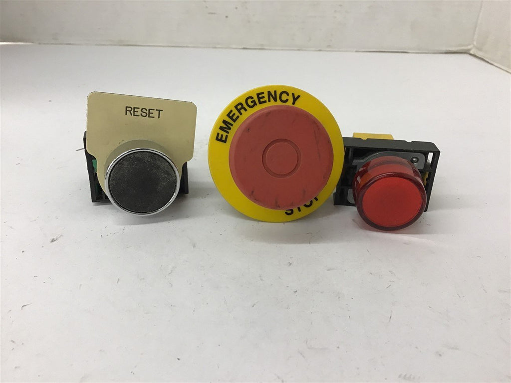 Lovato Assorted Push button Lot E-Stop, Black Flush and Red Push Button