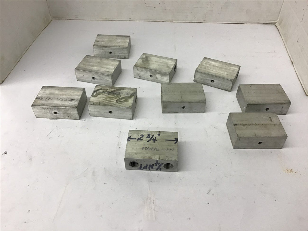 Aluminum Block 2 3/4" Long 2" Wide 1" Thick Lot Of 10