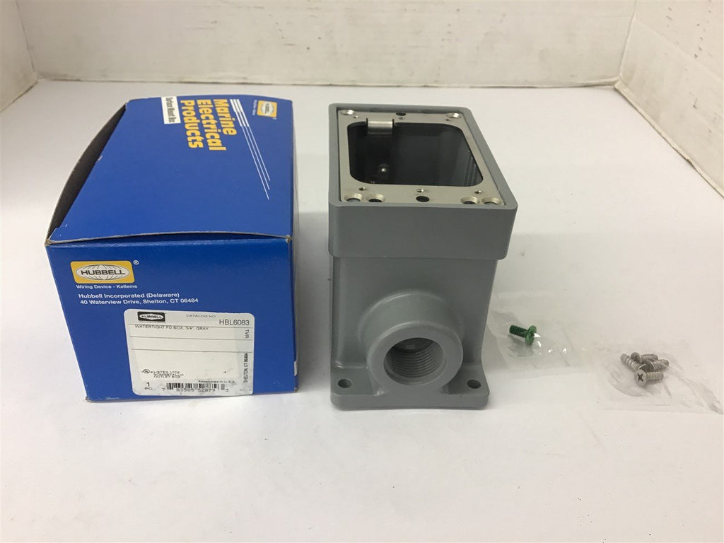 Hubbell HBL6083 Watertight FD Box 3/4" Gray