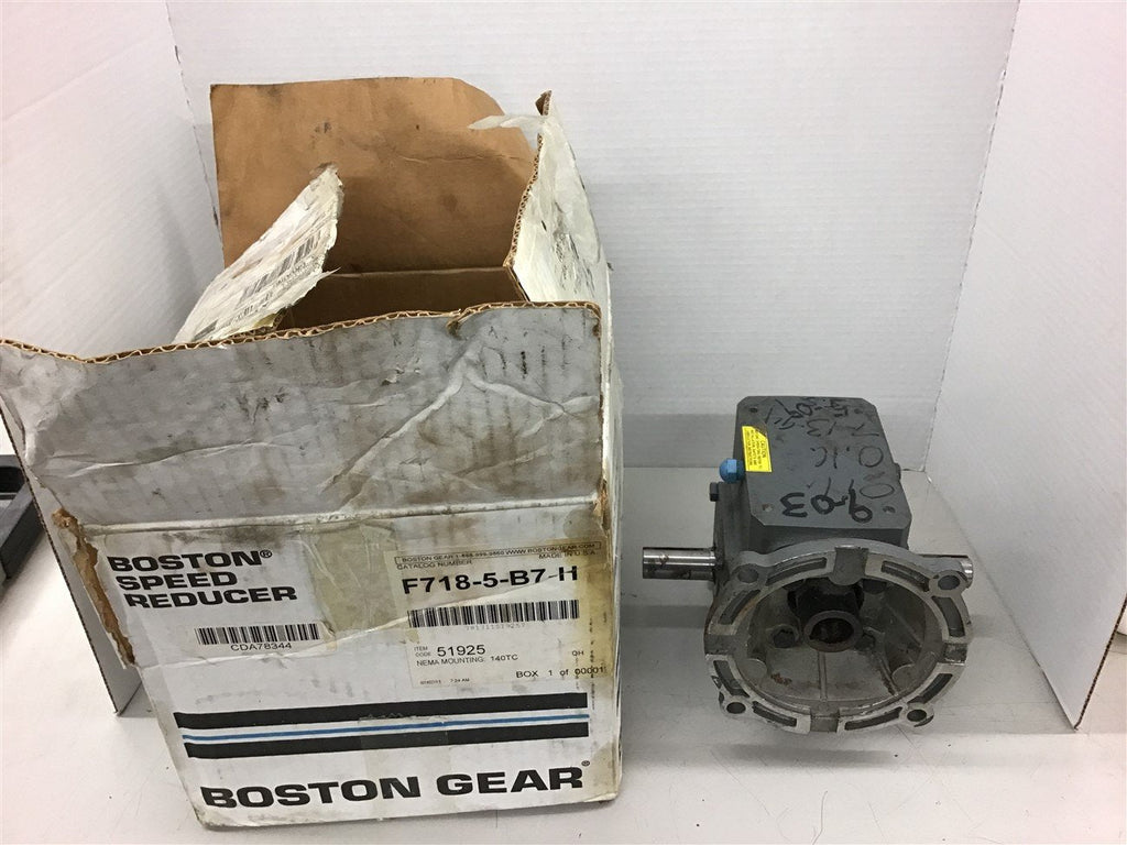 Boston Gear F718-10-B7-H Gear Reducer 1750 RPM 1.450 Input H.P 460Lb./Inch