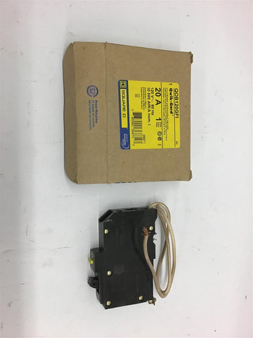 Square D QOB120GFI Qwik-Gard Circuit Breaker 20 Amp 120 Volts 1 Pole