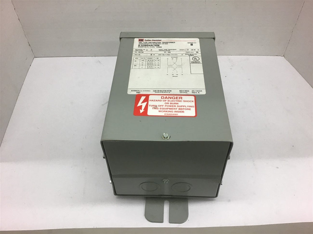 Cutler-Hammer S10N04A76N 0.75 KVA Transformer 240 120 Pri 24 12 Sec Volts 1 Phas