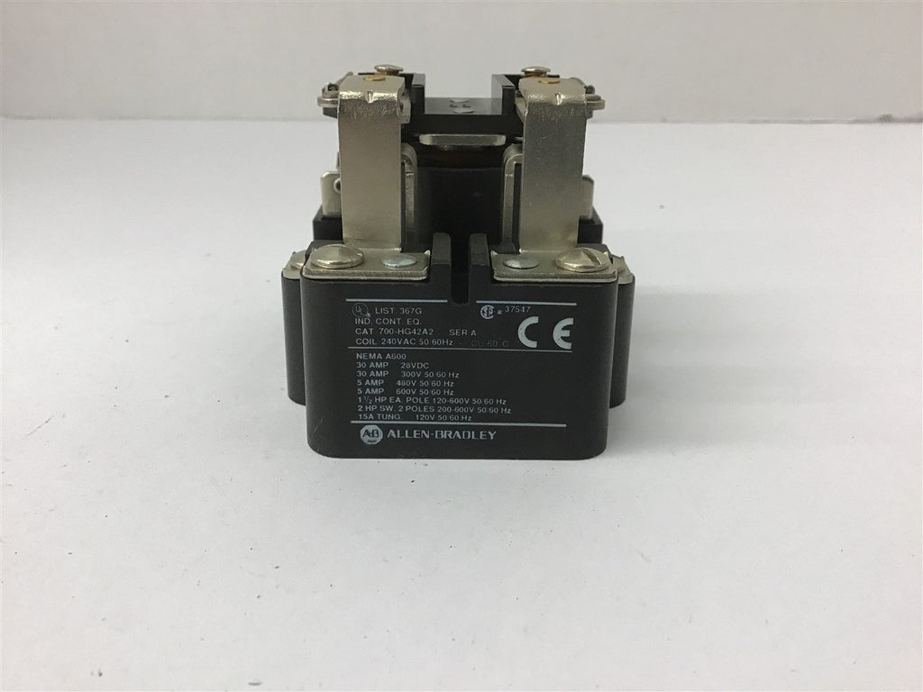 Allen-Bradley 700-HG42A2 5 Amp 480 Volts 240 V Coil Control Relay