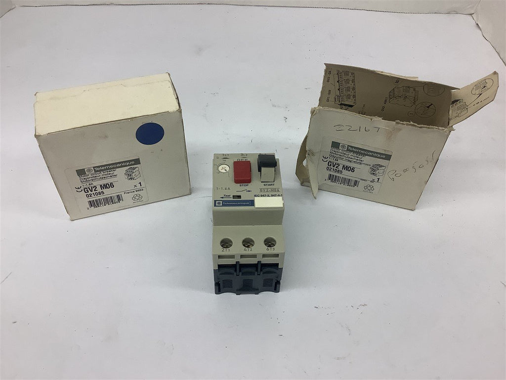 Telemeanique GV2 M06 1-1.6 Amp Circuit Breaker Lot of 2