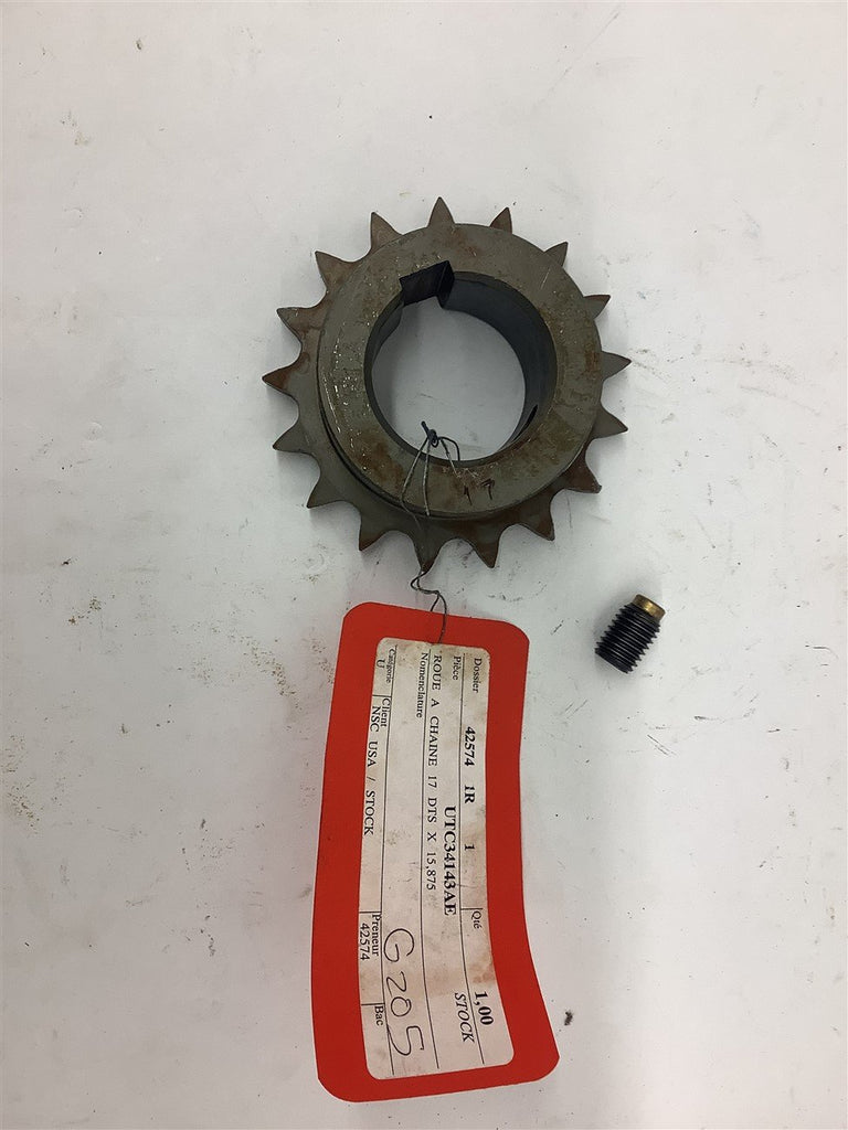 Sprocket 11/16" Pitch 1 1/2" bore 17 Teeth