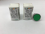 Schneider Electric ZB4 BA3 Green Flush Push Button Lot Of 2