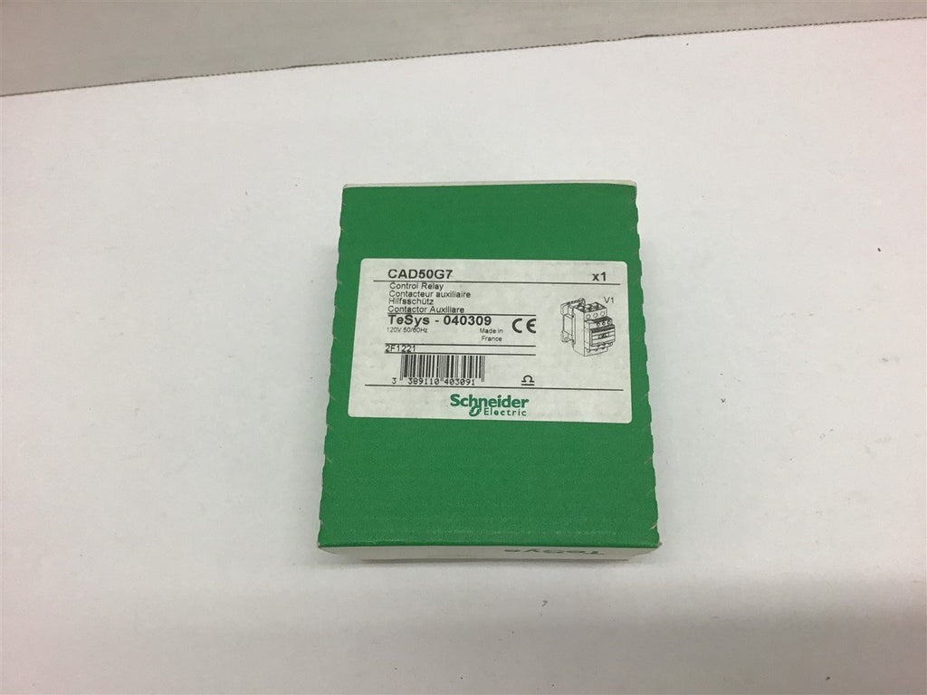 Schneider Cad50G7 Control Relay 120 Volts