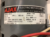 Ajax AE13 1/3 Hp AC Motor 230 volts 1300 Rpm 48 Frame Single Phase