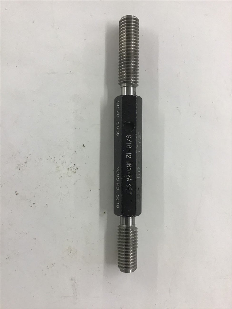 9/19-12 UNC-2A Set Threaded Gage GOPD .5068 NOGO PD .5016