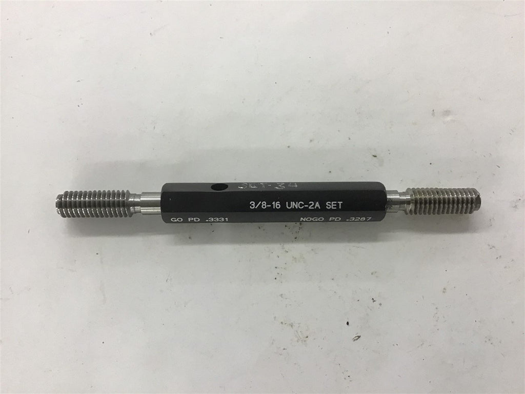 3/8-16 UNC-2A GO PD NOGO PD .3287 Set Threaded Plug Gage