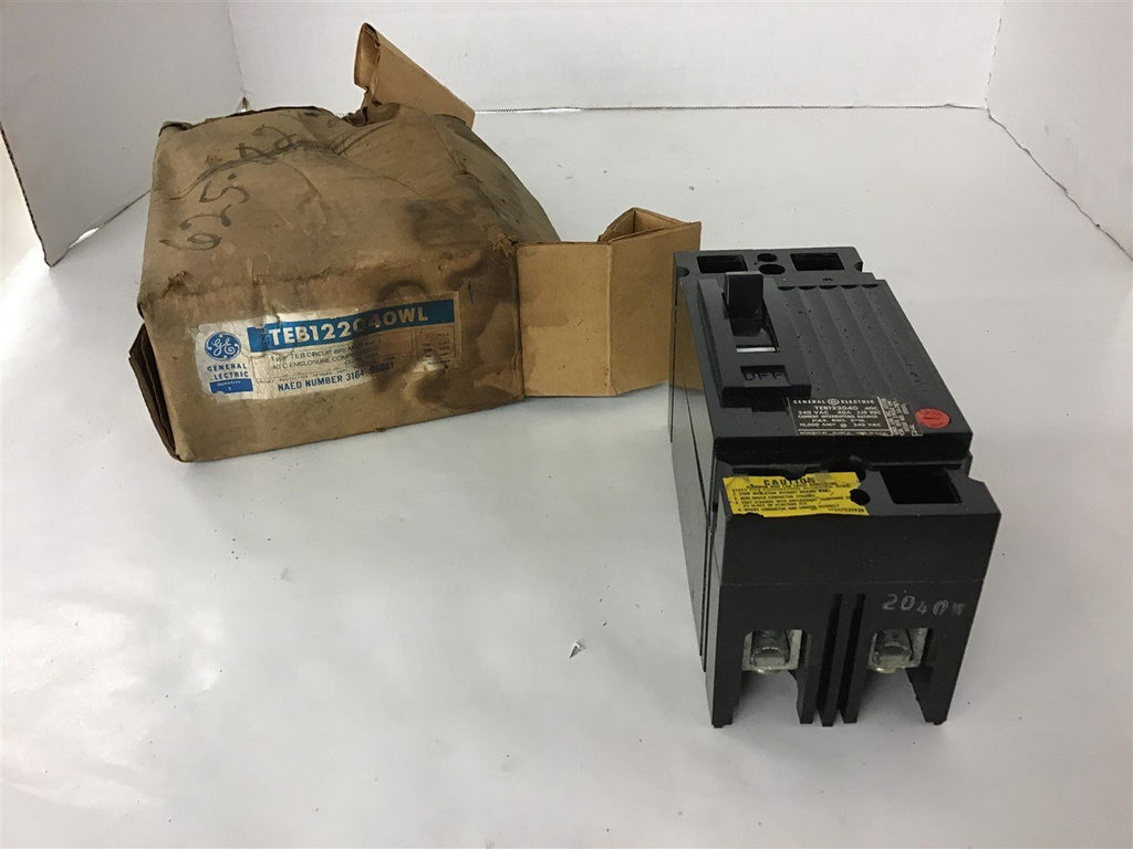 GE TEB12204OWL 40 Amp Circuit Breaker 2 Pole 240 Vac