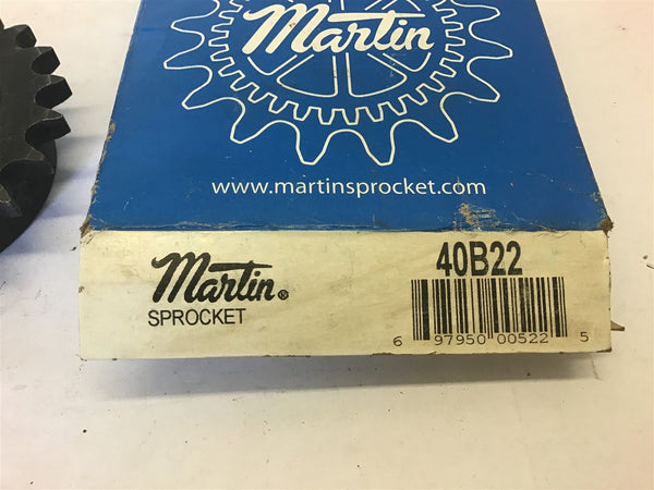 Martin 40B22 Sprocket 40 Chain 22 Teeth – BME Bearings and Surplus