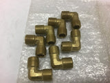 Five 1/8" 56PSI Brass Pop-Off Valves as Pictured Seven 3/8" Brass 90Degree Elbow