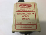 Dayton 6X603C Solid State Time Delay Relay 1-10 Sec