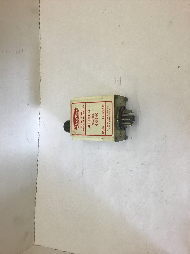 Dayton 6X154C Solid State Time DElay Relay 1.8-180 Sec