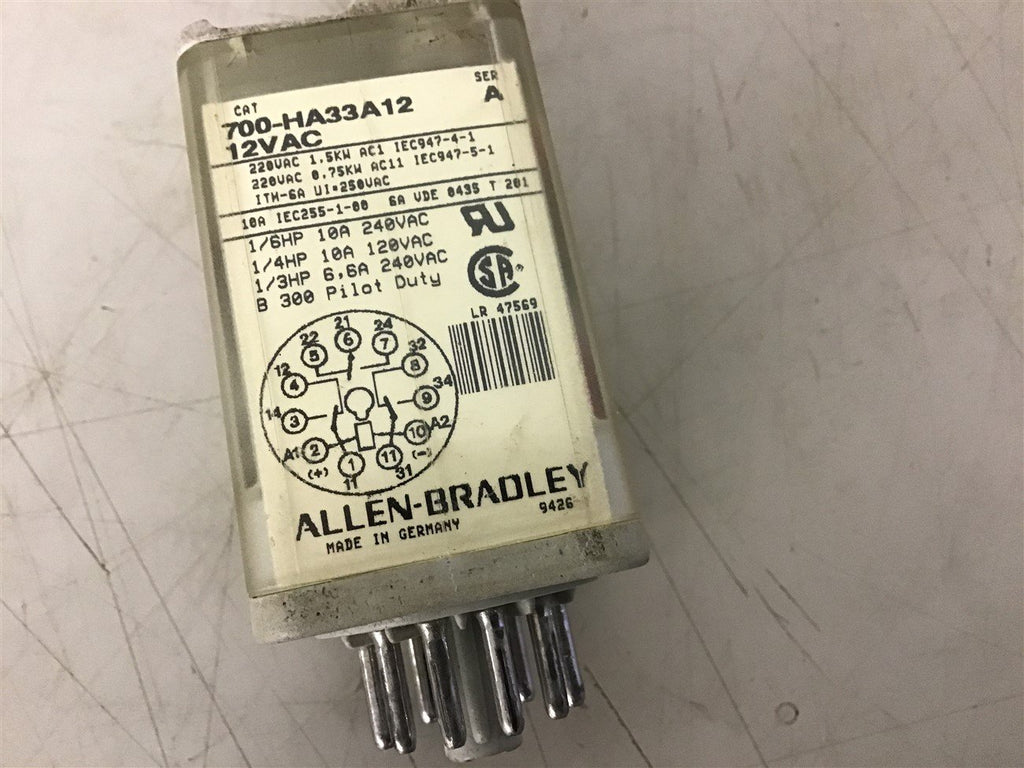 Allen-Bradley 700-HA33A12 12 VAc Relay-lot of 3