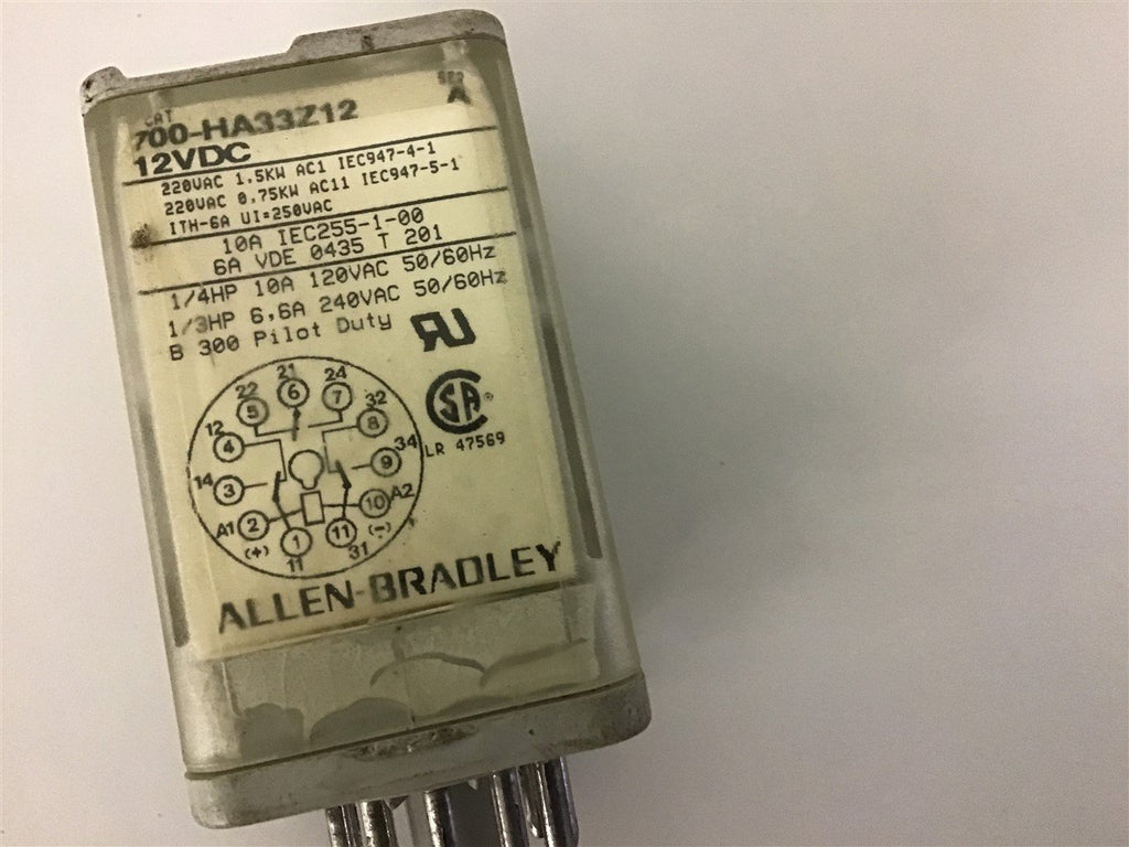 Allen-Bradley 700-HA33Z12 Relay 12 VDC -Lot of 2