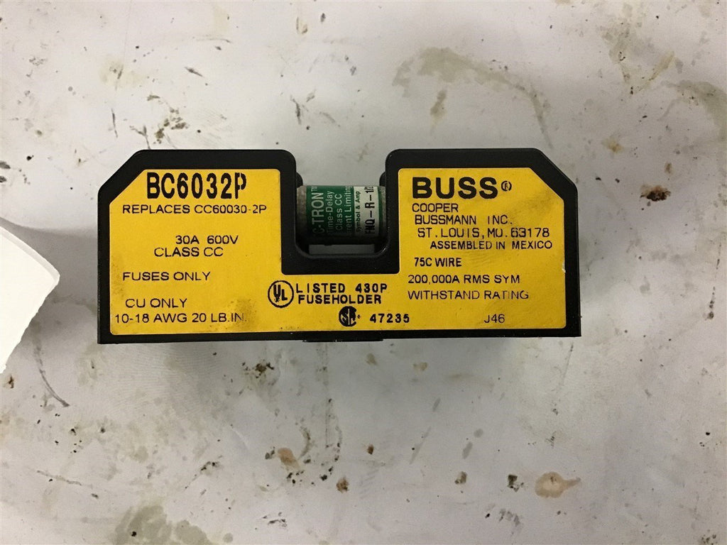 Buss BC6032P 30 Amp 600 Volt Fuse Blocks lot of 2