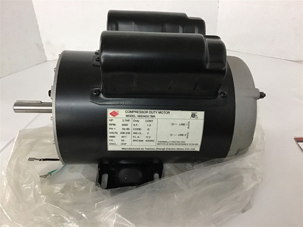 Compressor 56S34D3.MA 3.7 HP AC Motor 208-230 Volts 3450 Rpm 56 Frame