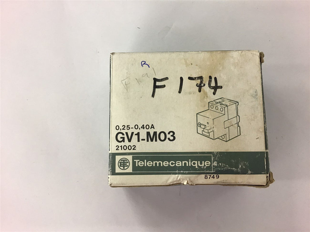 Telemecanique GV1-M03 .25-.40 Amp Circuit Breaker