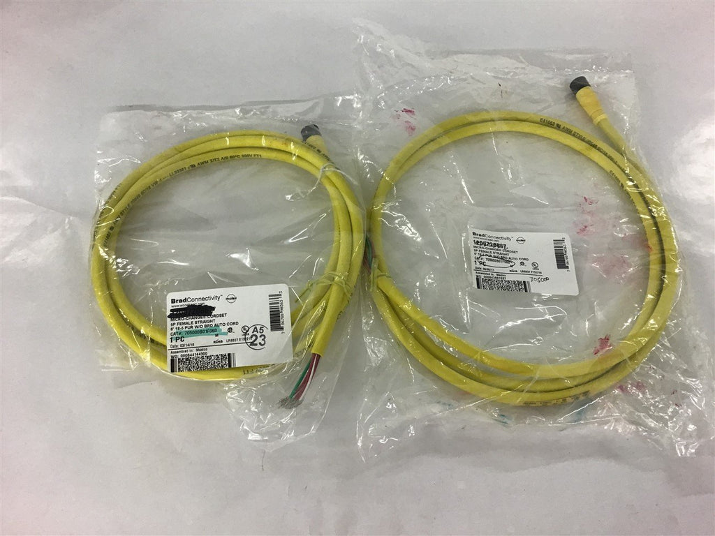 Brad Connectivity 705000B01F060 Micro-Change Cordset Lot Of 2