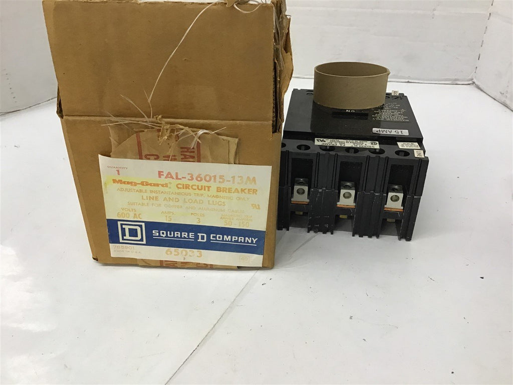 Square D FAL-360150-13M 15 Amp Circuit Breaker 3 Pole 600 Vac