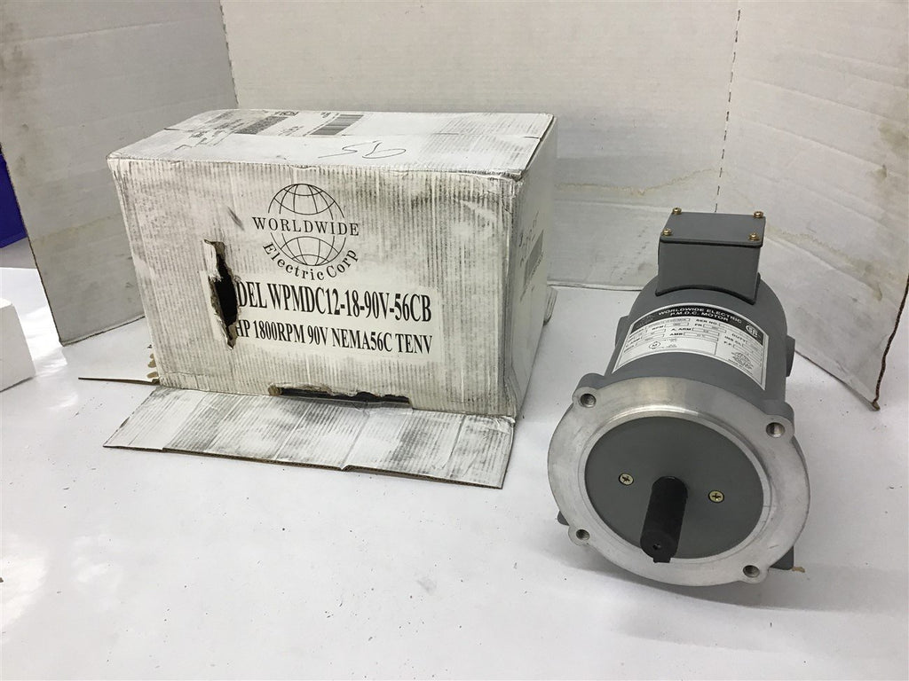 World Wide WPMDC12-18-90V-56CB 1/2 HP 1800 RPM 90V DC Motor