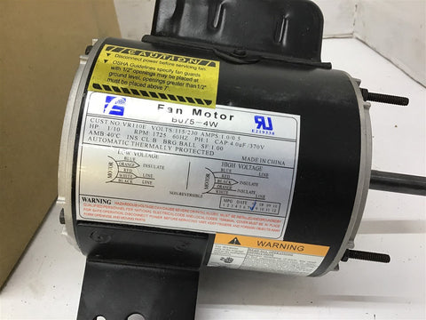 J&D VR110EB-P B075-4W Fan Motor 1/10 HP 115/230 Volts 1725 Rpm