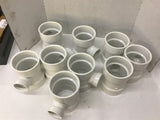 Nibco 4x4x2 PVC Tee Fitting 4-1/2" ID x 2-3/8 ID Lot Of 9