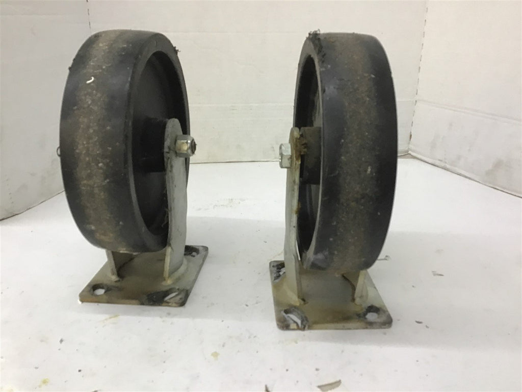 Non Swivel Wheels 8" OD x 2" W Lot Of 2