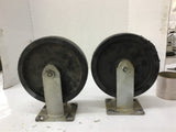 Non Swivel Wheels 8" OD x 2" W Lot Of 2