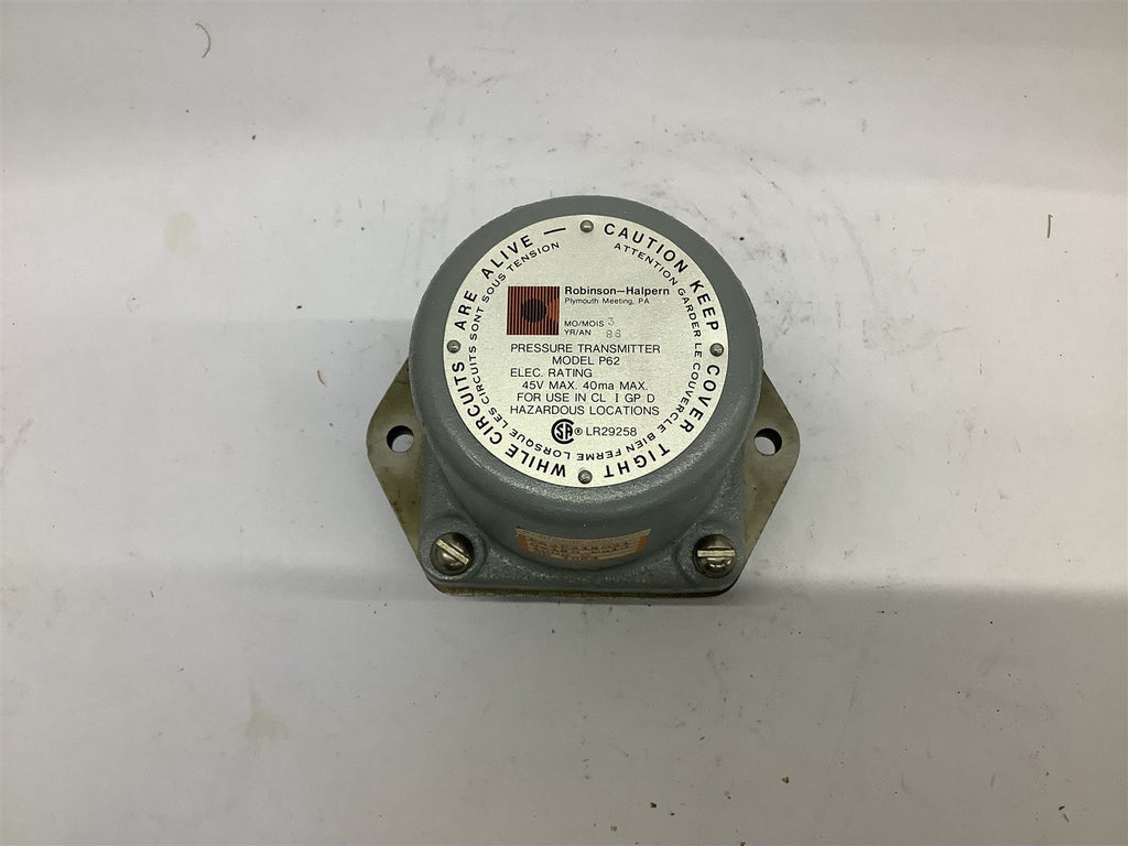 Robinson Halpern P62P215G31 Pressure Transducer 1000 Ohms 0-150 Psi