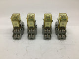 Idec RH28-UL Relay 24 VDC With Base Lot Of 4